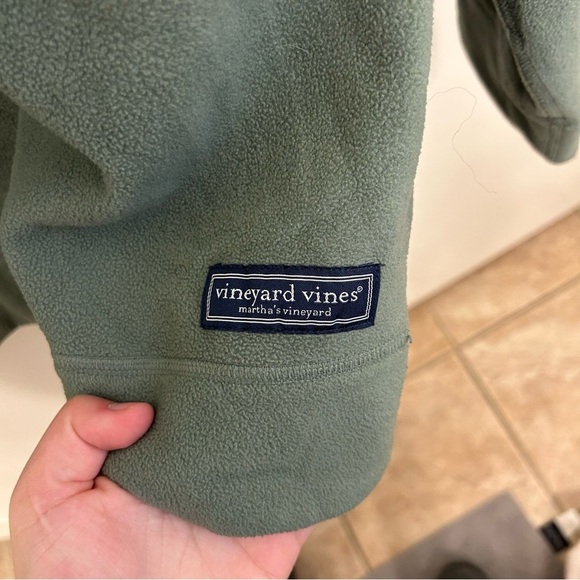 Vineyard Vines Harbor Fleece Men's Green Crewneck Sweater Size L - Picture 3 of 8
